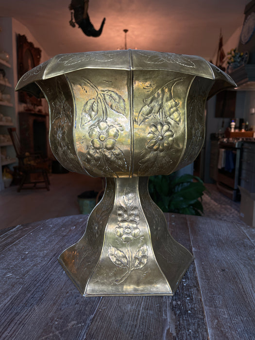 Antique English Brass Flowerpot