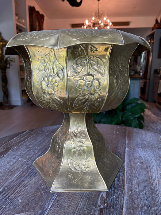 Antique English Brass Flowerpot