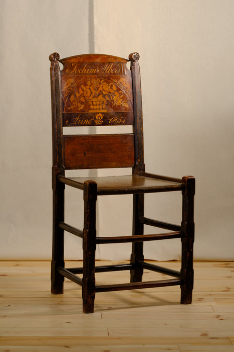 Antique Country Chair with Marquetry