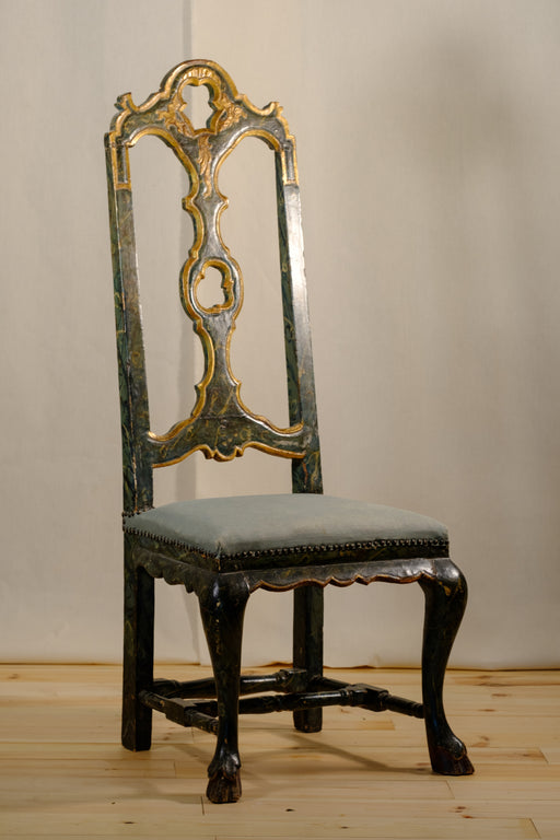 Antique Pair of Italian Marbleized Side Chairs