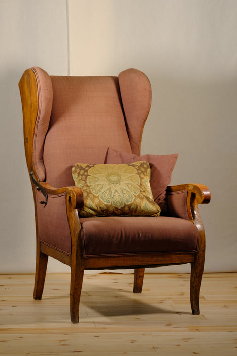 Antique French Reclining Wingback Chair