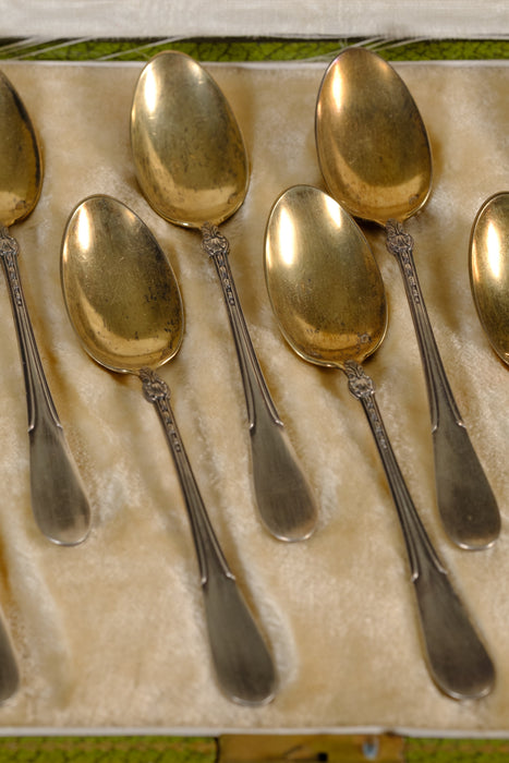 Set of 12 Vermeil Coffee Spoons