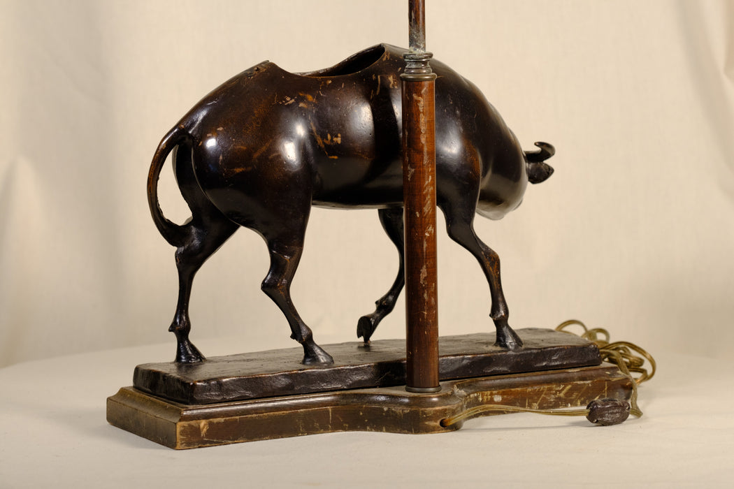 Bronze Buffalo Lamp